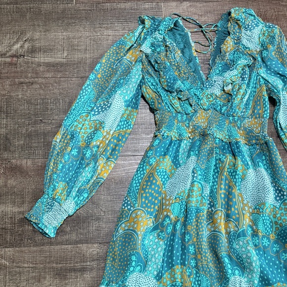 Anthropologie Odetta Ruffled V-Neck Maxi Dress - Picture 2 of 15